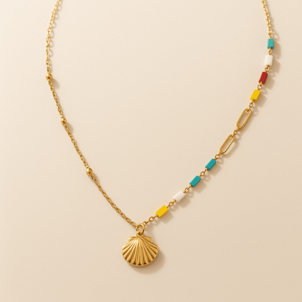 Seashell Charm Beaded Necklace