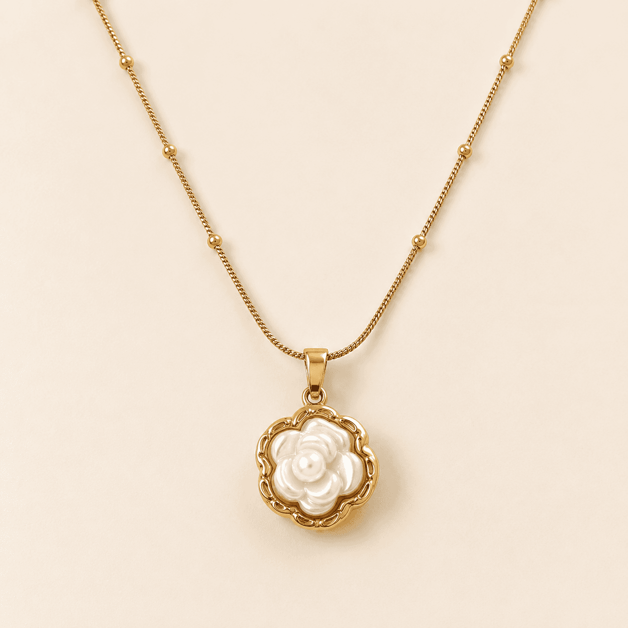 Rose Bloom Pendant Necklace