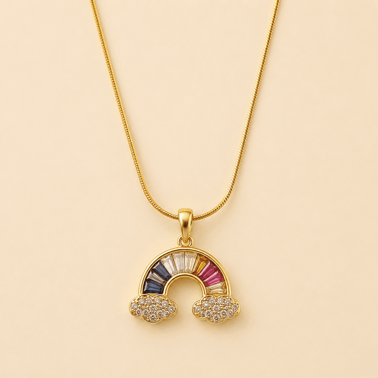 Rainbow Cloud Pendant Necklace