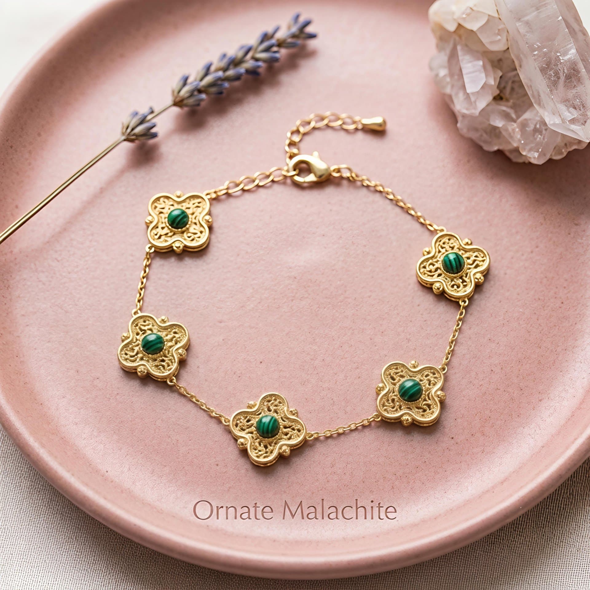 Ornate Malachite Bracelet